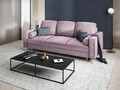 Canapea extensibila, Mimosa, Mazzini Sofas, 3 locuri, cu lada de depozitare, 220x100x92 cm, catifea, lavanda