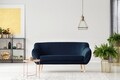 Canapea, Benito WD, Mazzini Sofas, 2 locuri, 158x73x83 cm, catifea, albastru inchis