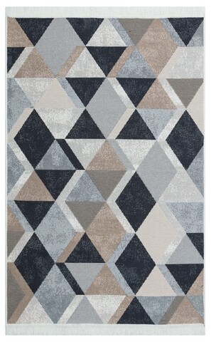 Megfordítható  Kilim Szőnyeg, Arya 10 Beige/Black, Baketo, 100% újrahasznosított pamut , 80x300 cm