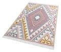 Covor Kilim cu 2 fete, Arya 08 Pink/Yellow, Baketo, 100% bumbac reciclat, 160x230 cm