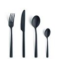 Set tacamuri, 16 piese, Amefa, Manille Vintage Black, inox, negru