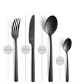 Set tacamuri, 16 piese, Amefa, Manille Vintage Black, inox, negru