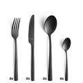 Set tacamuri, 16 piese, Amefa, Manille Vintage Black, inox, negru
