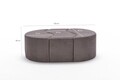 Taburet Alya Puf, Balcab Home, 120x80x40 cm, lemn, mink