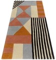 Covor Geometry Bedora, 80x150 cm, 100% lana, multicolor, finisat manual