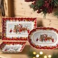 Tálalótál, Villeroy & Boch, Toy's Fantasy Santa Square, 23 cm, prémium porcelán, kézzel festett