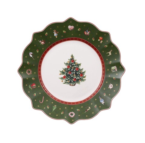 Desszerttányér, Villeroy & Boch, Toy's Delight Green, 24 cm, prémium porcelán