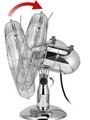 Ventilator de masa cromat, Unold, 35 W, 3 viteze, palete din inox, cu maner