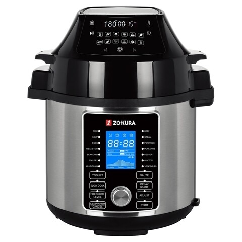 Oala electrica sub presiune 2 in 1, multifunctionala, 5,6 L, 1000 W, Zokura