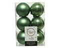 Cutie cu 12 globuri asortate Green Mix, Decoris, Ø6 cm, plastic, verde salvie