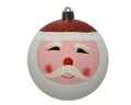 Gömb Bauble santa, Decoris, Ø8 cm, műanyag, piros / fehér