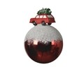 Glob Car with tree on top, Decoris, 8x12 cm, sticla, multicolor