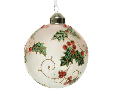 Gömb Holly-gyémánt, Decoris, Ø8 cm, üveg, sokszínű