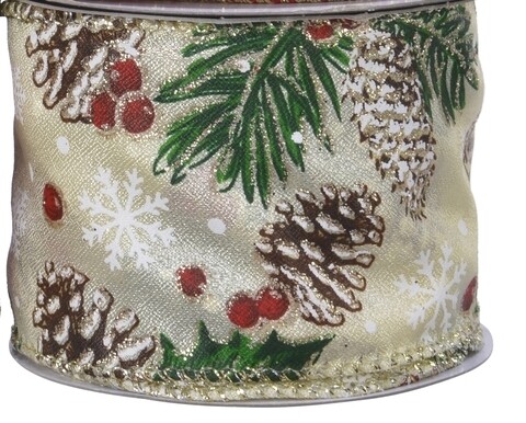 Holly dekoratív Szalag, Decoris, 270x6,3 cm, poliészter, sokszínű