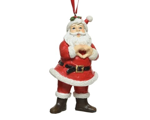 Decoratiune Santa, Decoris, 4.2x5.3x10 cm, poliester, multicolor