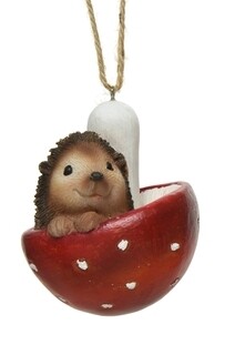 7.5x7.8x11.3 cm, Színes, Hedgehog w mushroom