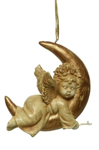 Glob Angel right, Decoris, 6x10x12.5 cm, poliester, auriu