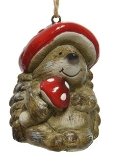 6x6x7.5 cm, Színes, Hedgehog w mushroom