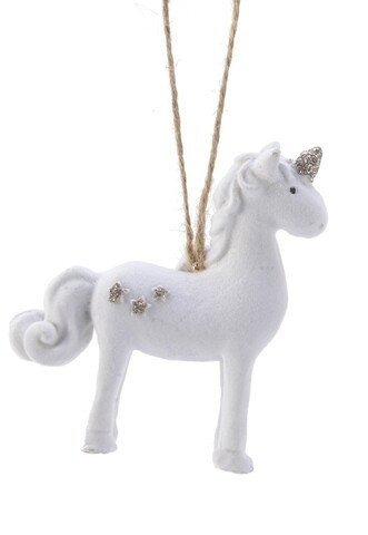 Hógömbök Unicorn standing, Dekor, 2x8x9 cm, poli zománc, fehér