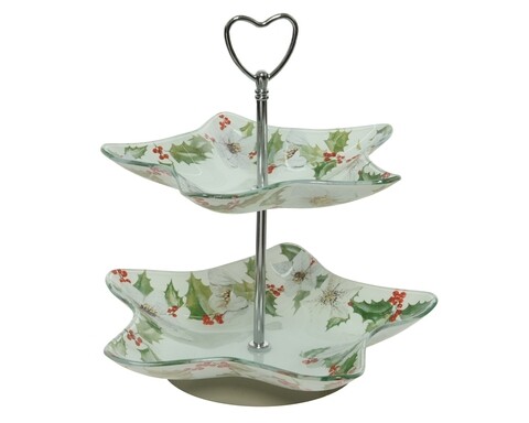 Star christmas süteménytartó, Decoris, 23x23x25 cm, üveg