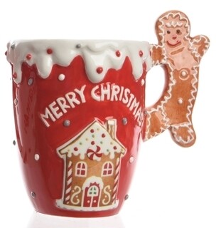 9x13x12 cm, Piros, Gingerbread cane handles