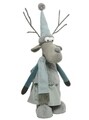 Decoratiune Deer w jacket w dress, Decoris, 17x29x81 cm, poliester, albastru