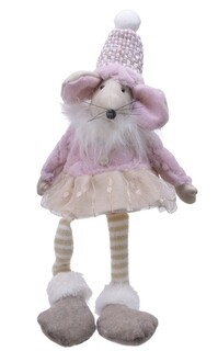 13x7x33 cm, Színes, Mouse in dress w dangling legs