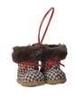 Decoratiune Snowboots tweed dekoráció, Decoris, 10x8x8 cm, poliészter, barna