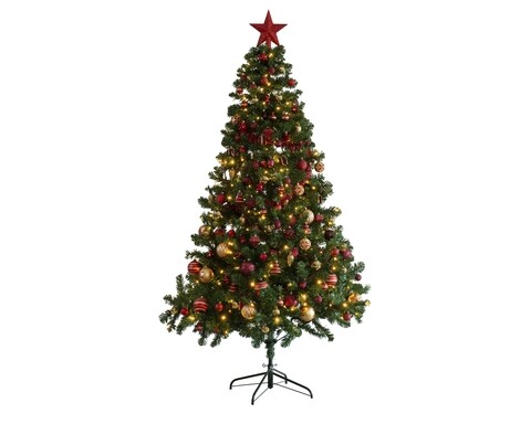 Birodalmi fenyőfenyő díszítéssel, Decoris, 117x180 cm, 260 LED, sokszínű