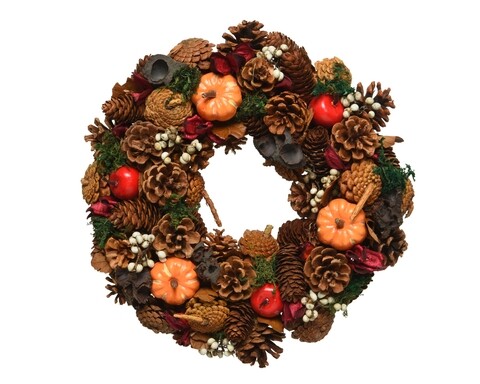 Pumpkins dekoratív koszorú, Decoris, 32x8 cm, sokszínű