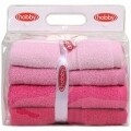 Set 4 prosoape de maini Pink Delight, Hobby,  50 x 90 cm, 100% bumbac, roz