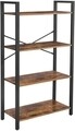 Biblioteca, Vasagle, 66 x 30 x 120 cm, fier/PAL, maro rustic