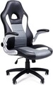 Scaun de birou ergonomic Gaming, Songmics, piele ecologica, negru/gri/alb