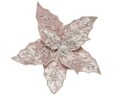 Decoratiune Poinsettia, Decoris, 20x5 cm, plastic, roz