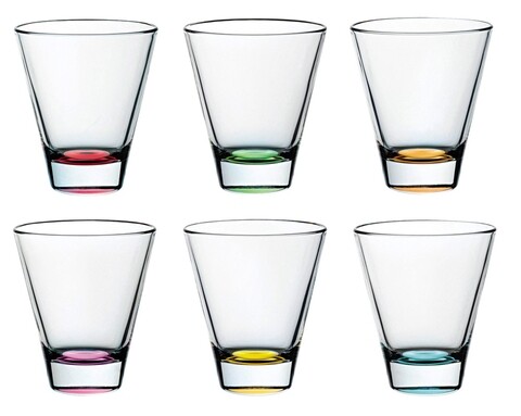 6 pohár likőr készlet, Vidivi, konfetti, 250 ml, üveg, többszínű