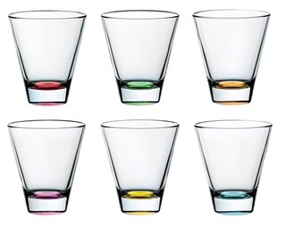 Színes, 6 pohár likőr 250 ml