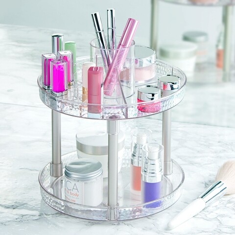 Organizator pentru cosmetice rotativ Rain, iDesign, 23.5x26.5 cm