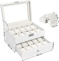 Organizator pentru ceasuri Vasagle, 20 de compartimente, 28.5 x 20.5 x 16 cm,