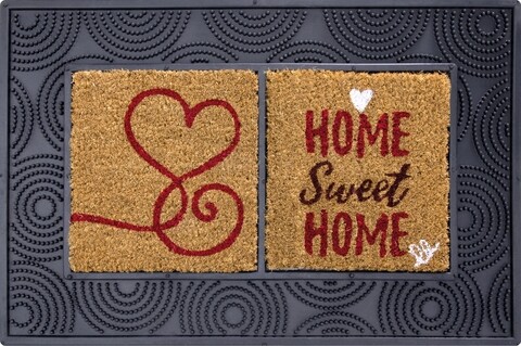 Covoras de intrare, Olivo Tappeti, Window 2, Home Sweet Home, 40 x 60 cm, cauciuc/fibra cocos, multicolor