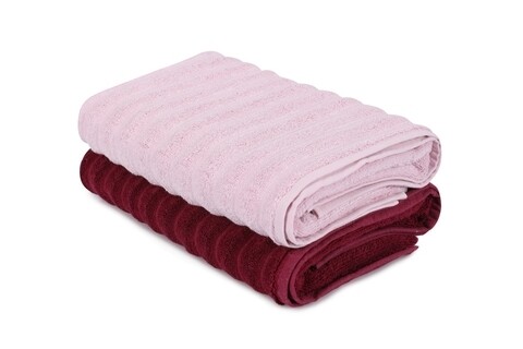 Beverly Hills Polo Club 2 db Fürdőszobai törölköző, 70x140 cm, pamut, rózsaszín
