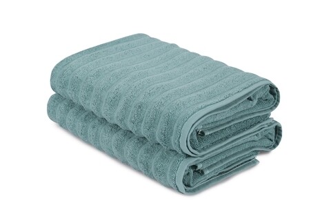 2 db fürdőlepedő készlet 406, Beverly Hills Polo Club, 70x140 cm, pamut, olajkék