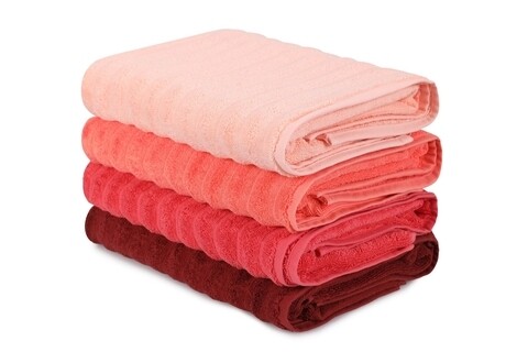 Beverly Hills Polo Club 4 db Fürdőszobai törölköző, 70x140 cm, pamut, világos rózsaszín