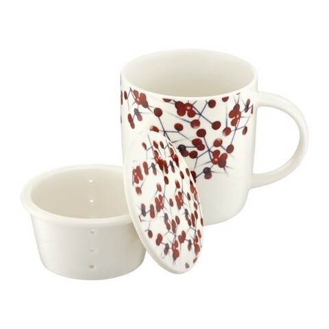 Cana cu infuzor si capac Rowanberry, Ambition, 390 ml, portelan