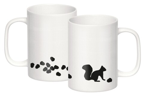 Happy bögre, Ambition, 380 ml, porcelán, mókus modell