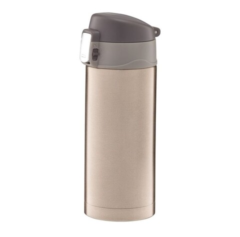 Cana termos cu buton de siguranta Glossy, Ambition, 300 ml, inox, auriu