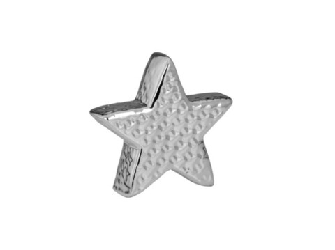 Decoratiune, Hermann Bauer, Star small, 2.6 x 9 cm, portelan, argintiu