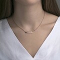 Lantisor cu pandantiv, Emily Westwood, Rose Gold Bar Necklace, inox, auriu