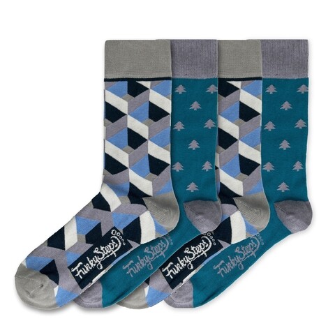 Set 4 perechi sosete barbati, Funky Steps, FSB128, marimea 41-45