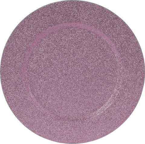 Csillogó tálca, Ø33 cm, polipropilén, rózsaszín