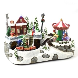 34x19.5x19 cm, Village with Carousel
